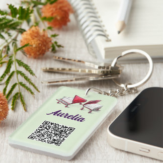 Music And Literature Your Name Plus QR Code Keychain