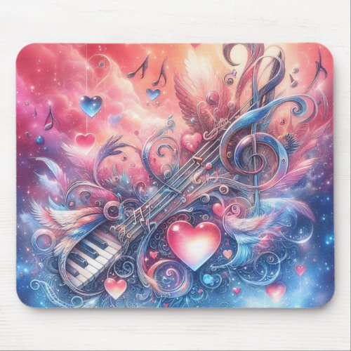 Music and Love Mouse Pad