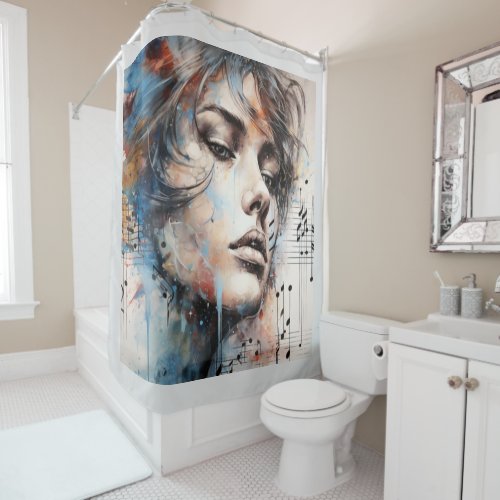 Music and Love Shower Curtain