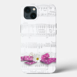 Music and Polka Dot Ribbon iPhone 13 Case