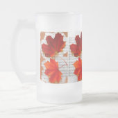 Music and Red Leaf Frosted Glass Beer Mug (Left)