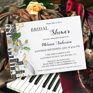Music and Roses Bridal Shower Invitation