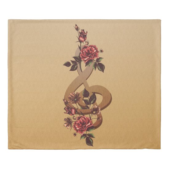Music and Roses Duvet Cover