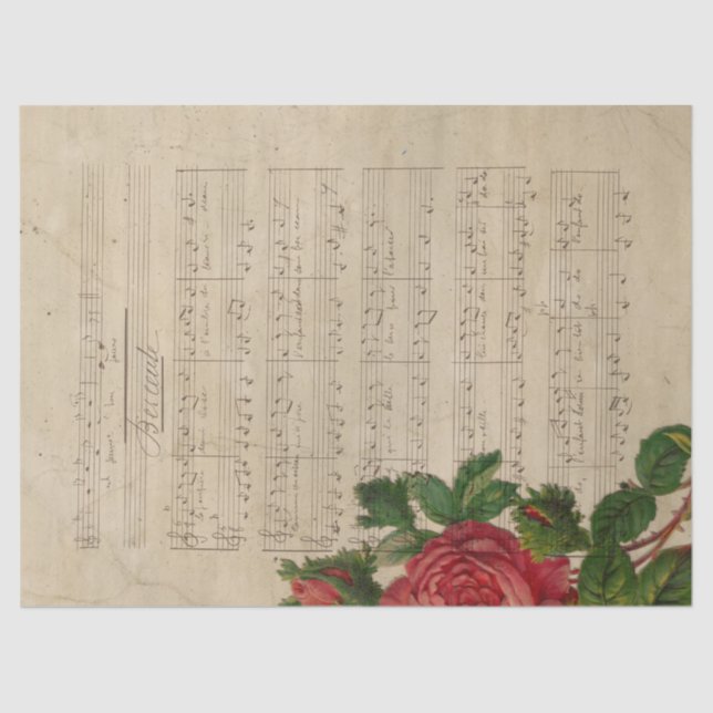 Music and Roses Series Design 12 Tissue Paper (Front)