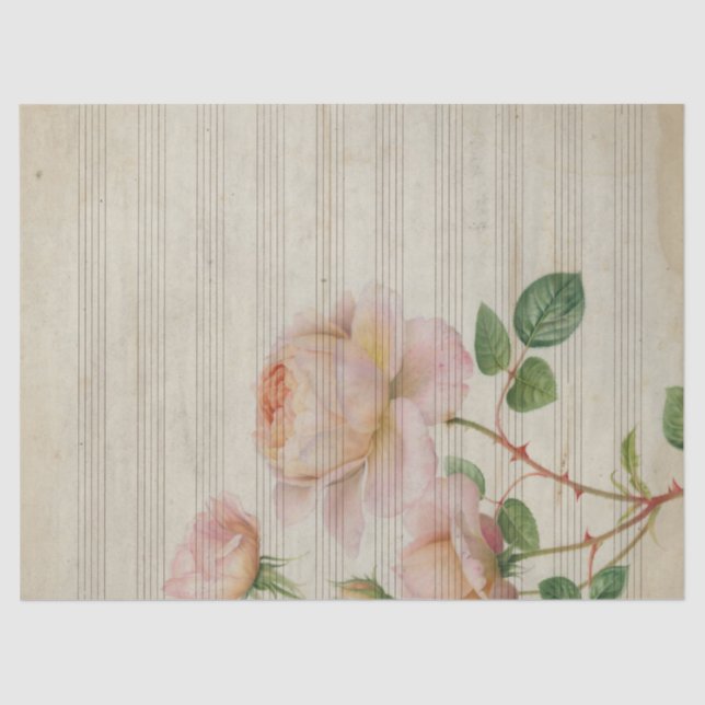 Music and Roses Series Design 15 Tissue Paper (Front)