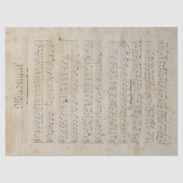 Music and Roses Series Design 6 Tissue Paper (Front)