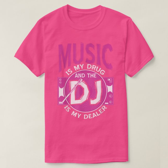 Music And The DJ Turntables Diskjockes  T-Shirt (Design Front)