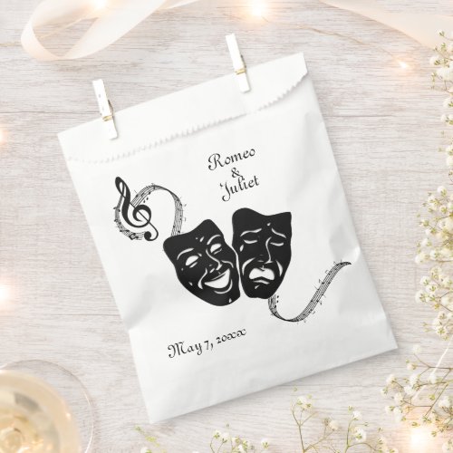  Music and Theater Greek Masks Calligraphy  Favor Bag