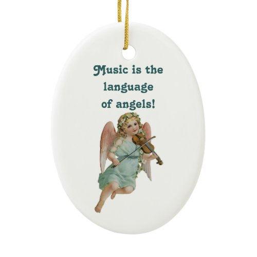 Music Angel Ornament With Poem