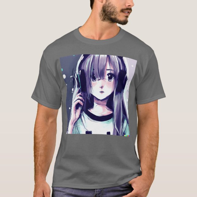 Music Anime Natural Cute Girl friends T-Shirt (Front)