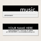 music. (appointment card) (Front & Back)