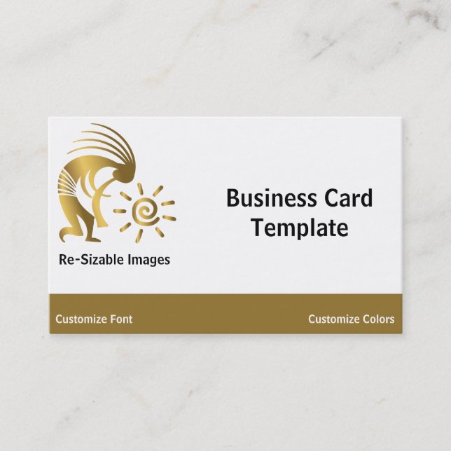 Music Arizona Gold Kokopelli  Business Card (Front)
