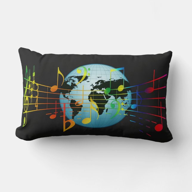 Music Around the World, popular design Lumbar Pillow (Front)