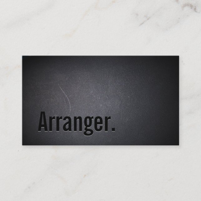 Music Arranger Cool Black Out Minimalist Business Card (Front)