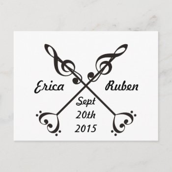 Music Arrow Crossing -saving The Date Announcement Postcard by LLChemis_Creations at Zazzle