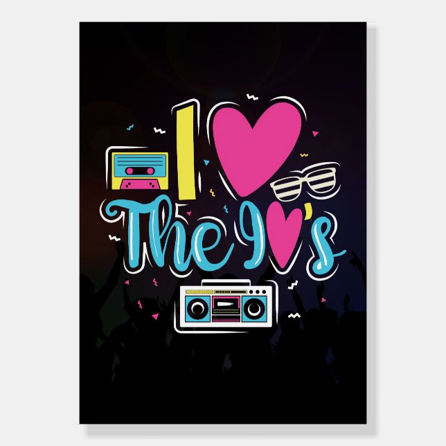 Music Art 90s Retro Cassette Party Foam Board (Front)