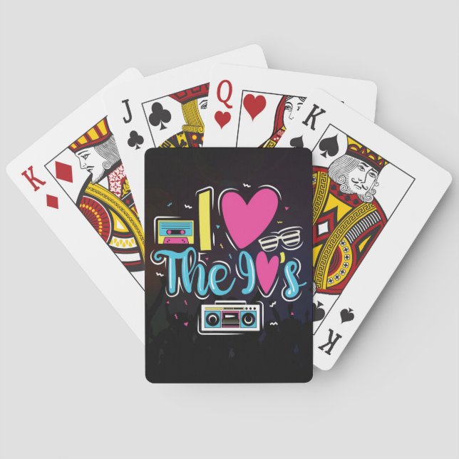 Music Art 90s Retro Cassette Party Poker Cards (Back)