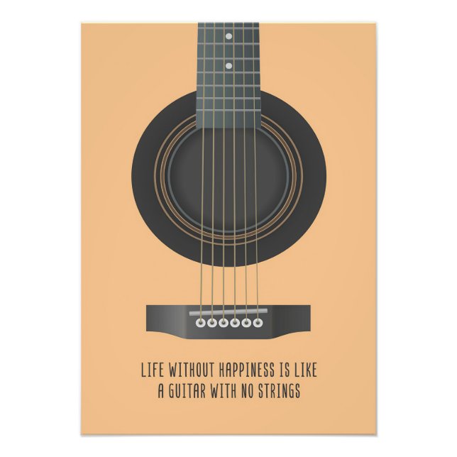 Music Art A Guitar With No Strings Photo Print (Front)