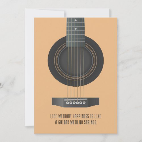 Music Art A Guitar With No Strings Thank You Card