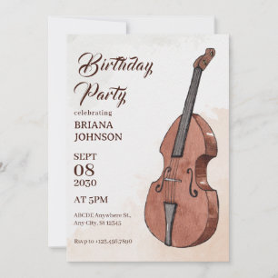 Music art birthday  invitation