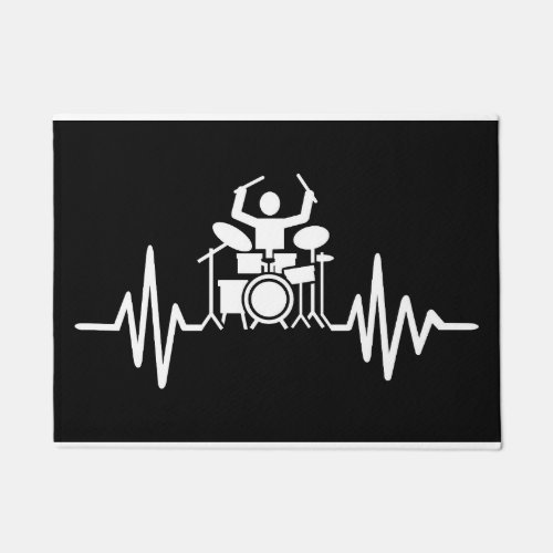Music Art Drummer Heartbeat Doormat