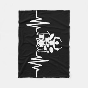 Music Art Drummer Heartbeat Fleece Blanket