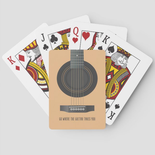Music Art Go Where The Guitar Takes You Poker Cards (Back)