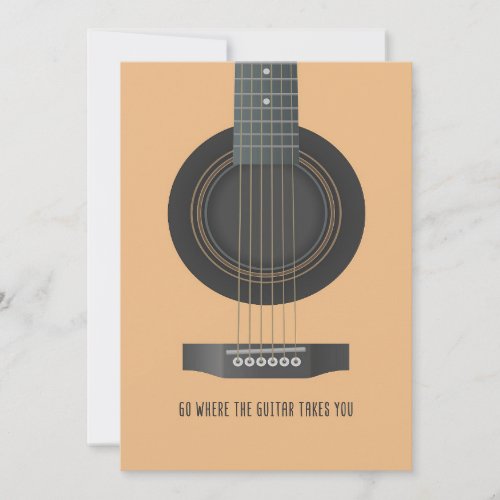 Music Art Go Where The Guitar Takes You Thank You Card