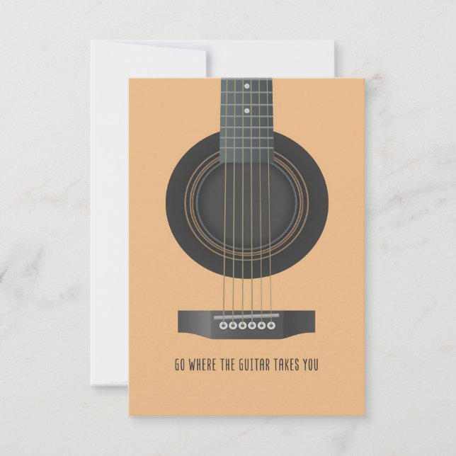 Music Art Go Where The Guitar Takes You Thank You Card (Front)