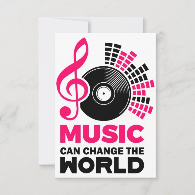 Music Art Music Can Change The World Thank You Card (Front)