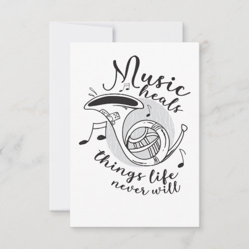 Music Art Music Heals Things Life Thank You Card