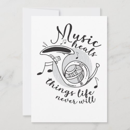 Music Art Music Heals Things Life Thank You Card