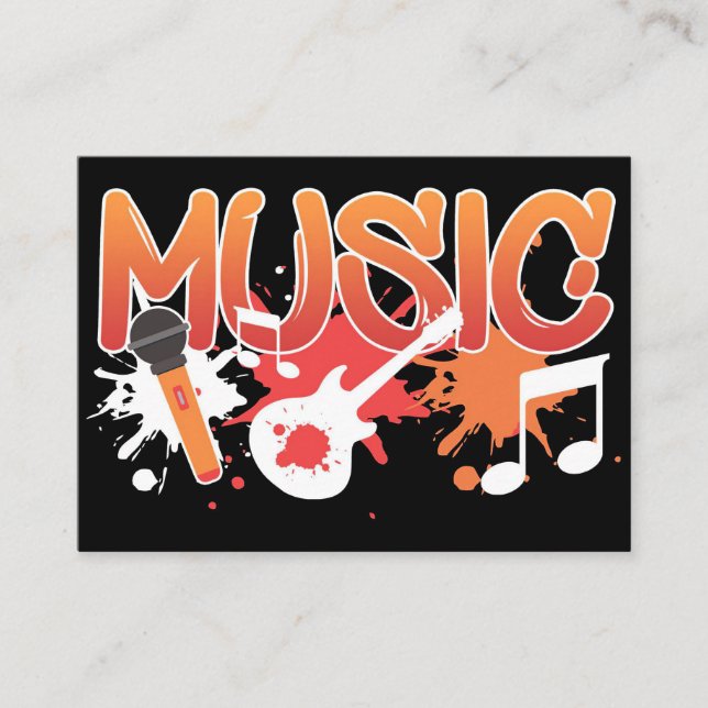 Music Art Music Instruments Business Card (Front)