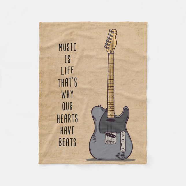 Music Art Music Is Life Fleece Blanket (Front)