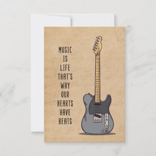 Music Art Music Is Life Thank You Card