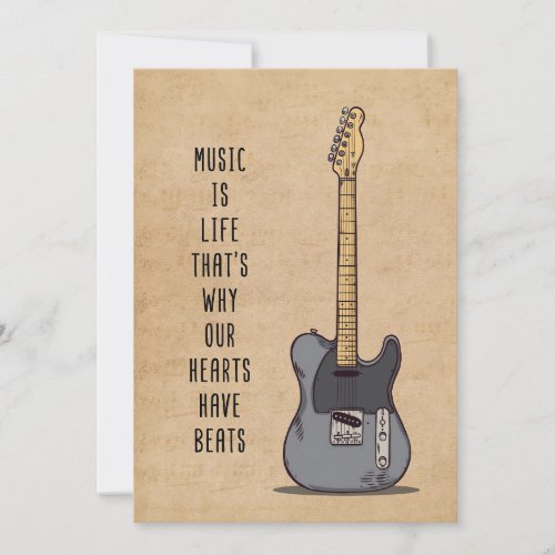 Music Art Music Is Life Thank You Card