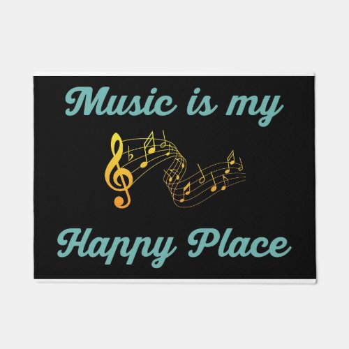 Music Art Music Is My Happy Place Doormat
