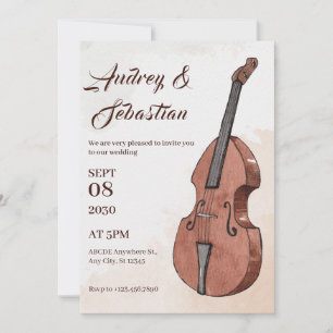 Music art wedding  invitation