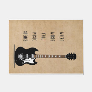 Music Art Where Words Fall Music Speaks Doormat