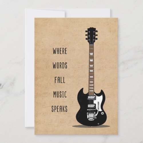 Music Art Where Words Fall Music Speaks Thank You Card