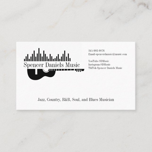 Music Artist Personalized Business Card (Front)