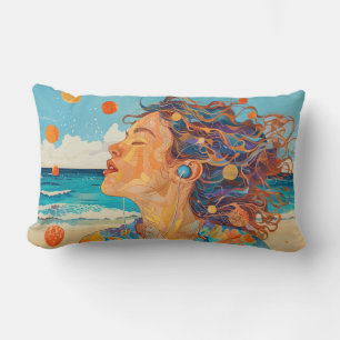 Music at the Beach Throw Pillow