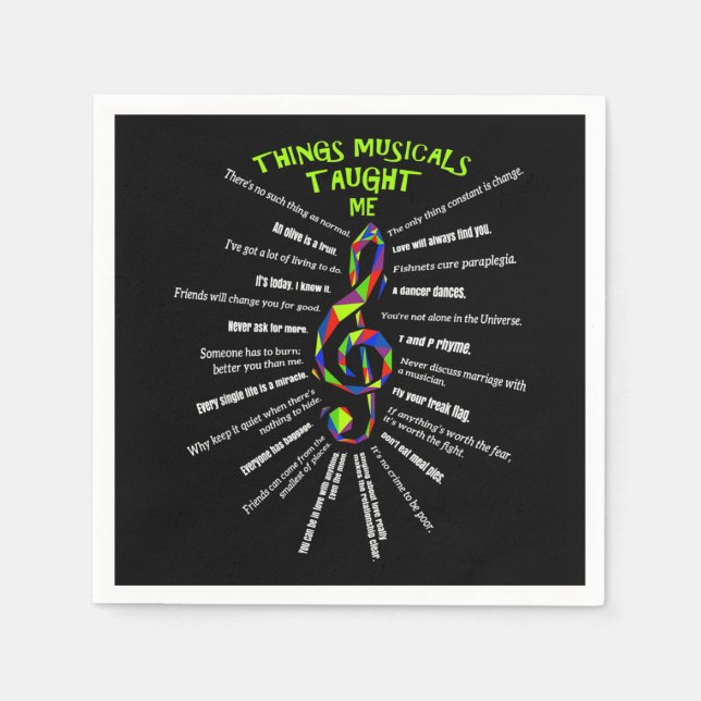 Music Atre Things Musicals Taught Me Actor 3 Napkins (Front)