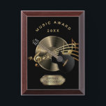 Music Award - Black and Gold Plaque<br><div class="desc">⭐⭐⭐⭐⭐ 5 Star Review. 🥇AN ORIGINAL COPYRIGHT ART DESIGN by Donna Siegrist ONLY AVAILABLE ON ZAZZLE! Music Award in black and gold. 📌If you need further customization, please click the "Click to Customize further" or "Customize or Edit Design "button and use our design tool to resize, rotate, change text color,...</div>