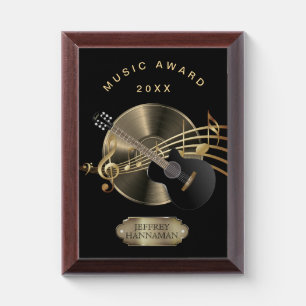 Music Award - Black and Gold Plaque
