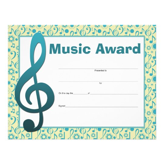 letterhead certificate Zazzle.com Letterhead   Award Certificate Music