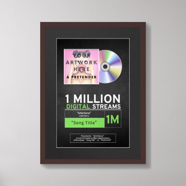 Music Award for Streaming Poster (Framed Front)