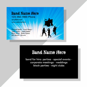 Music Band Cool Business Cards Double Side