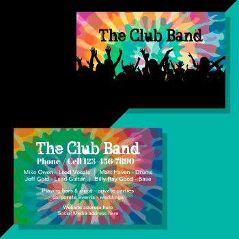 Music Band Cool Crowd Club Design Business Card by Luckyturtle at Zazzle