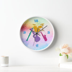 Music Band Retro Design Clock